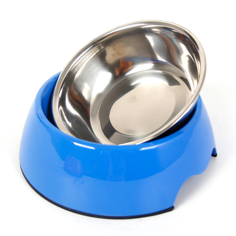 Brandywines Time non-slip stainless steel pet bowl, dual-use design, medium size, red color, suitable for food or water for pets.