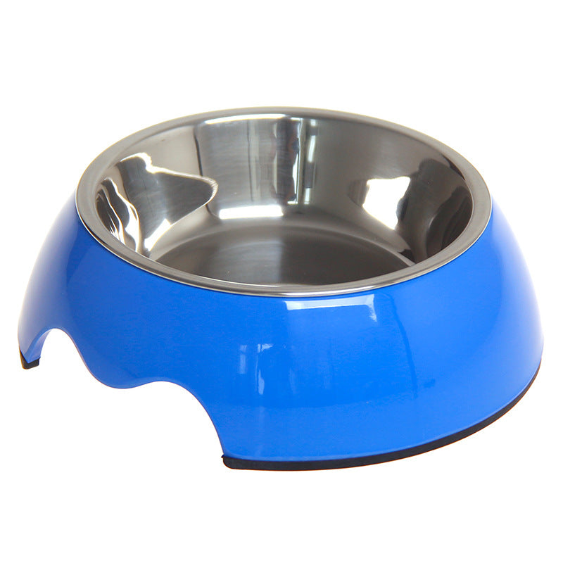 Medium red stainless steel pet bowl from Brandywines Time, non-slip dual-use design for food or water.