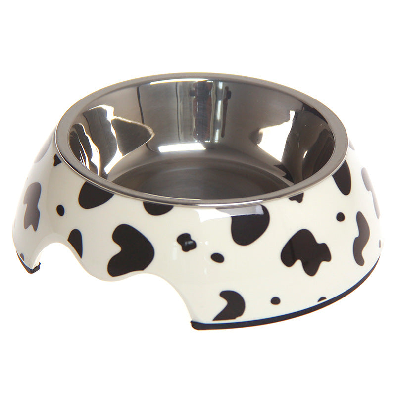 Medium red Brandywines Time non-slip stainless steel pet bowl, dual-use design for feeding or water for cats and dogs.