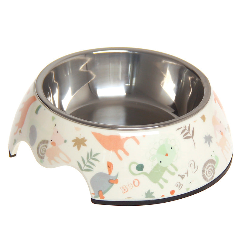 Stainless steel pet bowl by Brandywines Time with non-slip base, medium size, suitable for food or water, red color.
