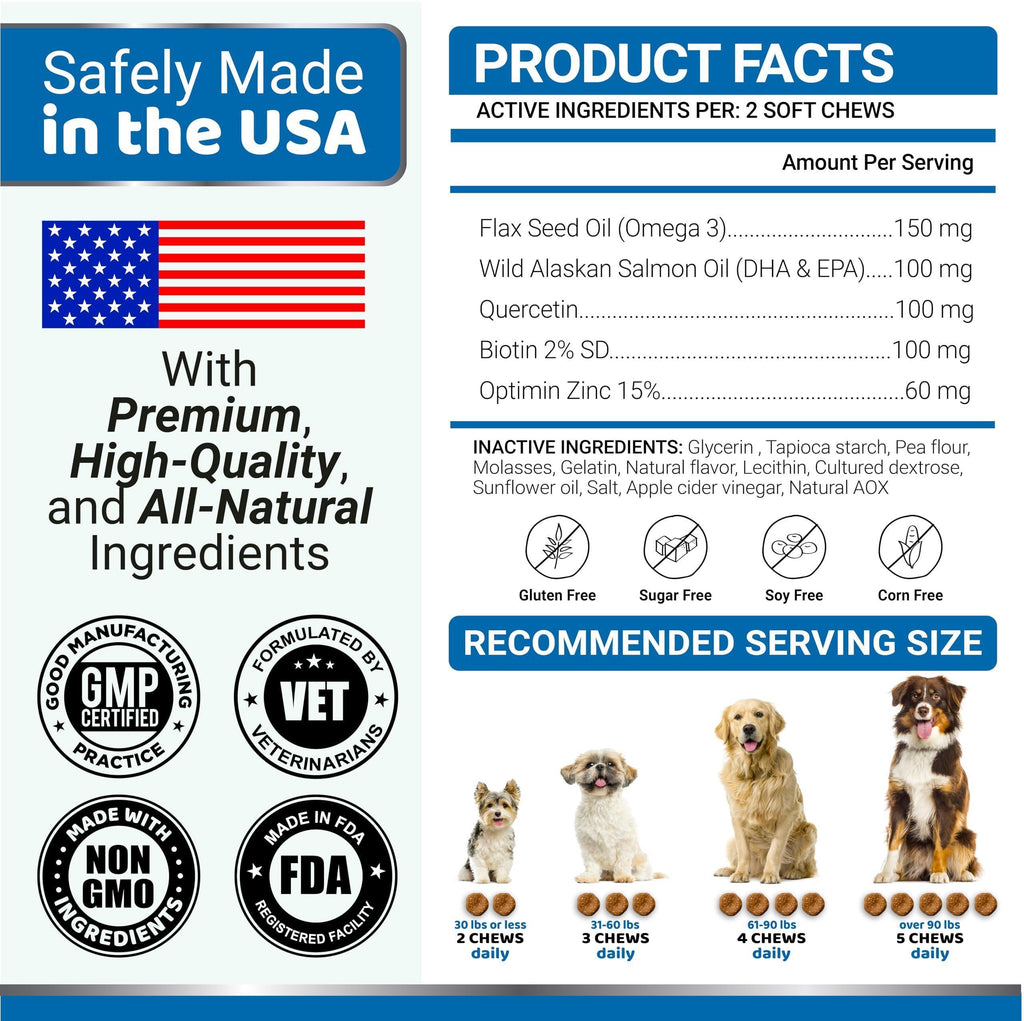 Brandywines Time Omega 3 fish oil chews for dogs to support healthy skin and coat, displayed in a container with 170 chews.