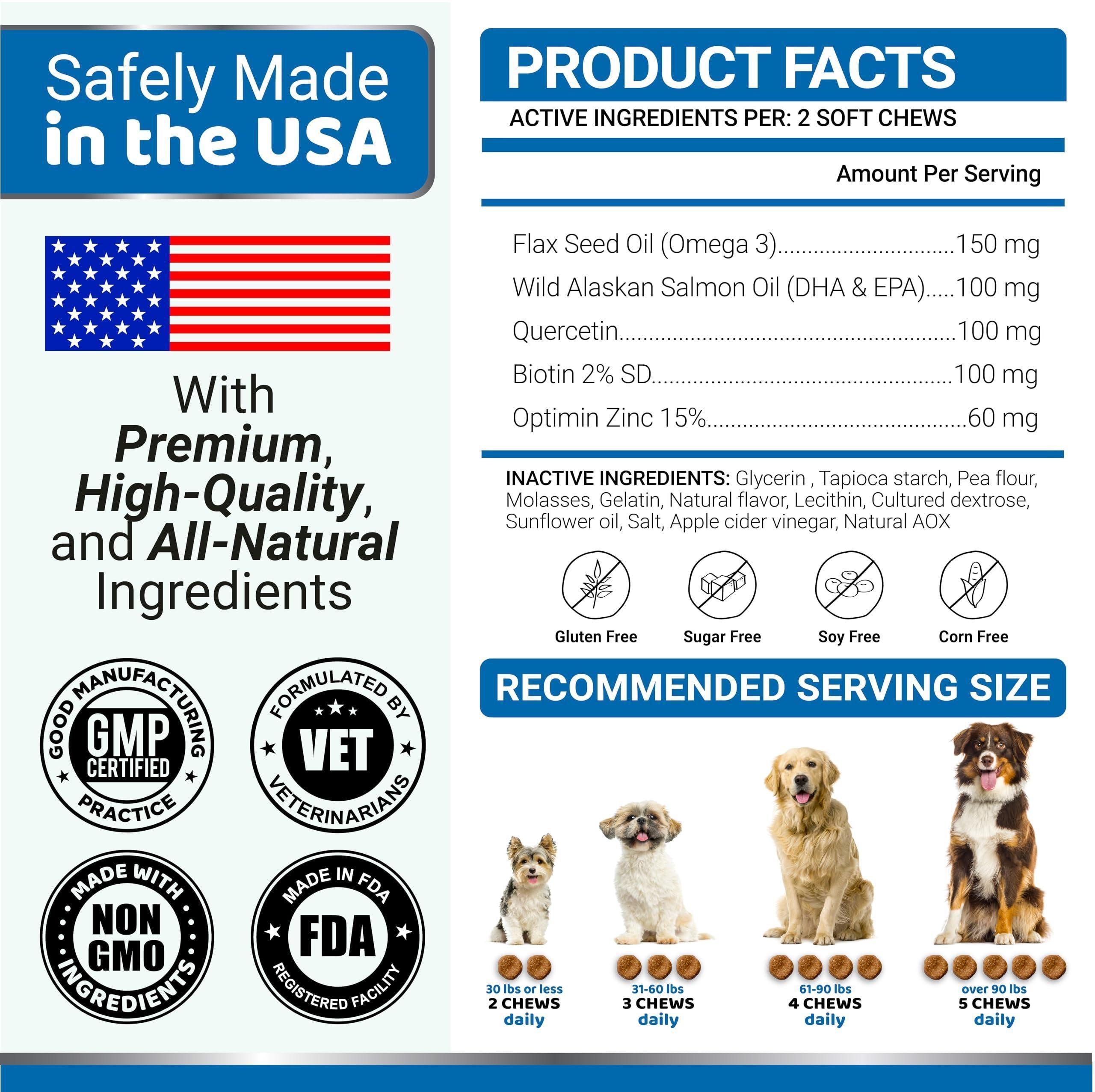 Brandywines Time Omega 3 fish oil chews for dogs to support healthy skin and coat, displayed in a container with 170 chews.