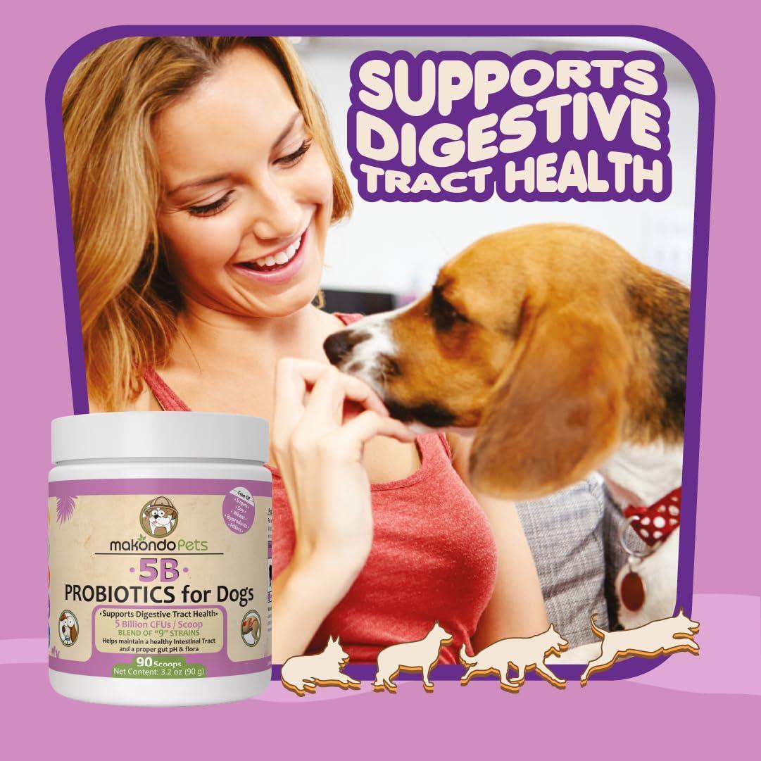 Brandywines Time Dog Probiotic Powder for Puppies, 5 Billion CFU, 9 strains, in a scoop container for pet digestive health