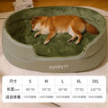 Brandywines Time washable green dog bed cover on a pet bed with a removable, washable cover for easy cleaning.