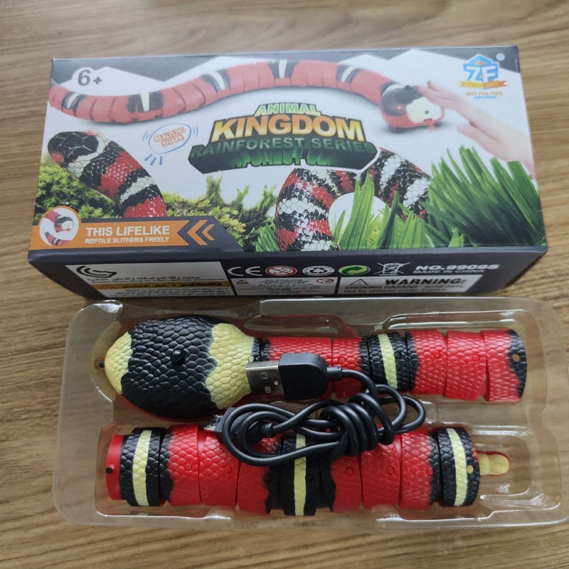 Brandywines Time interactive snake cat toy, USB rechargeable, small size, designed for playful cats and endless fun.