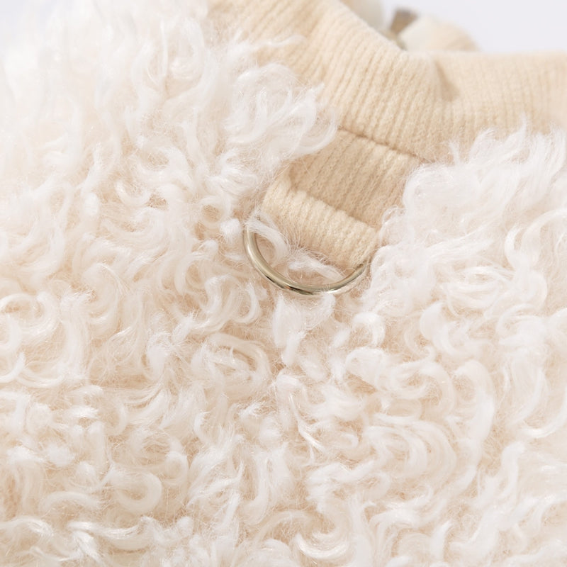 The Fluffy Sheep Wool Pet Vest, The Cute Panda Badge And The Warm Winter Coat Are For Small Cats And Dogs