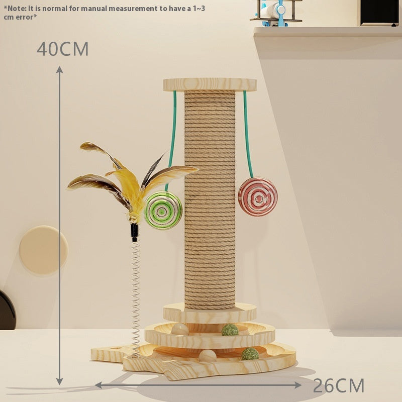 Toy Solid Wood Turntable Self-Hi Cat Teaser