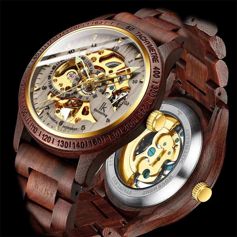 Classic Wooden Mechanical Watch for Men