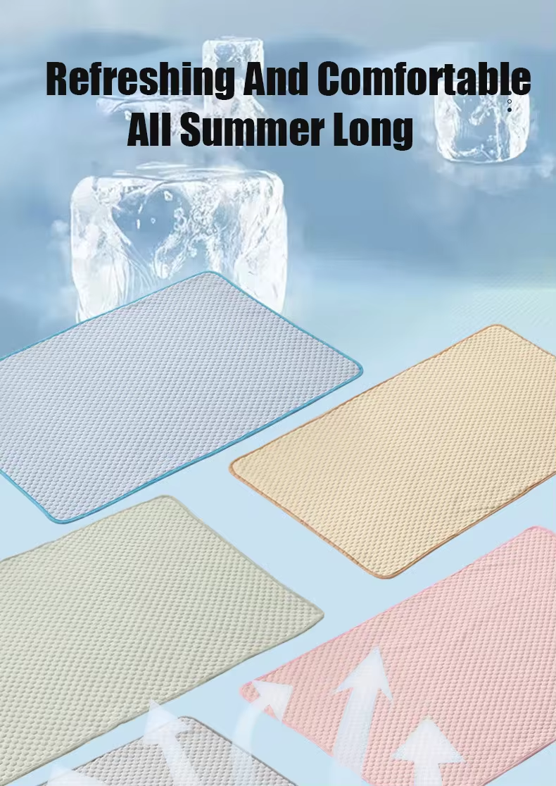 Lilac Milo pet cooling mat made of ice silk, breathable and lightweight for dogs and cats to stay cool and comfortable.