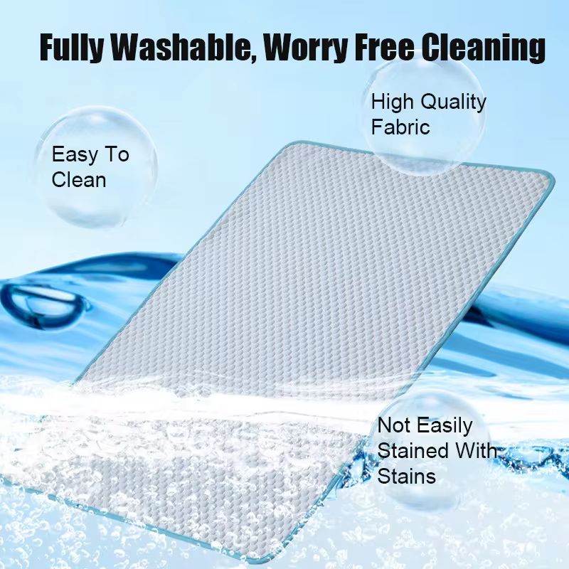 Lilac Milo pet cooling mat for dogs and cats, made of ice silk breathable fabric, soft and comfortable pet bed pad.