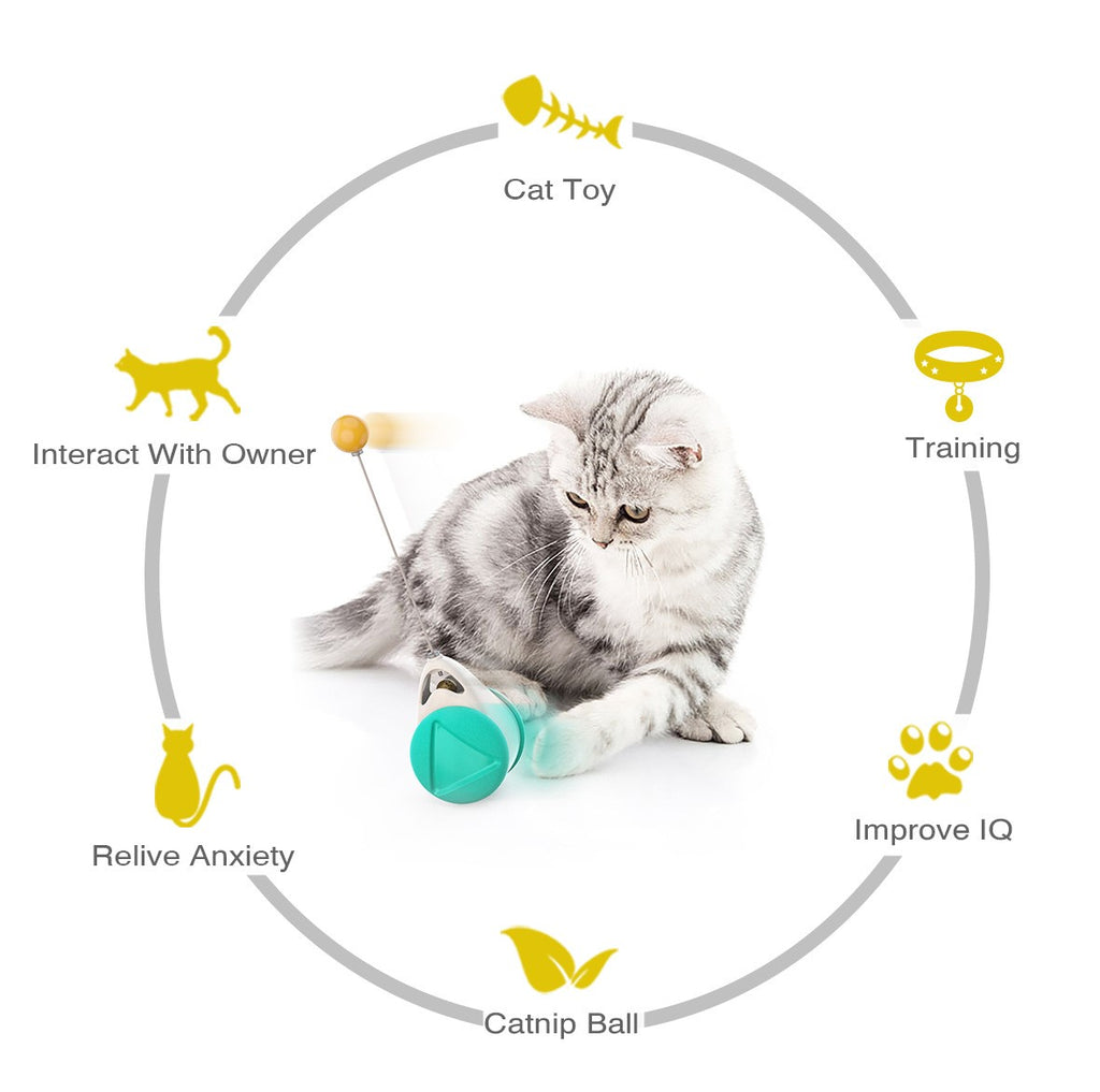 interactive tumbler cat toy with a ball, designed to entertain cats with engaging movement and playful features.