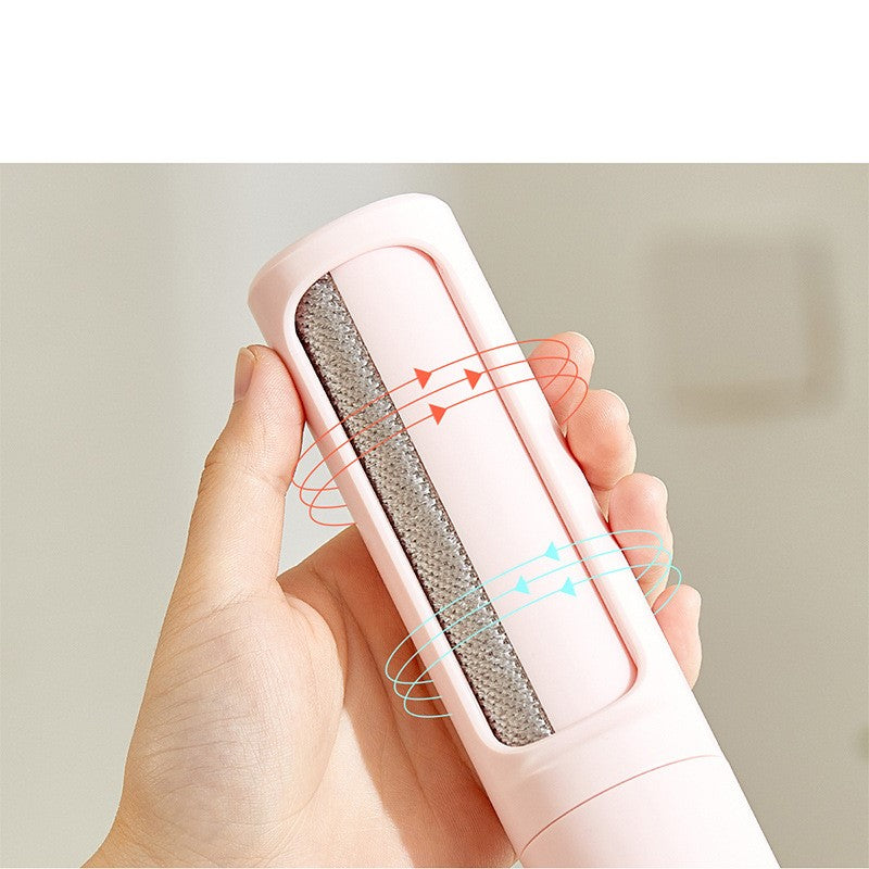 Maroon Asteria reusable pet hair remover brush and lint roller, portable design for pet hair cleaning on clothing and furniture
