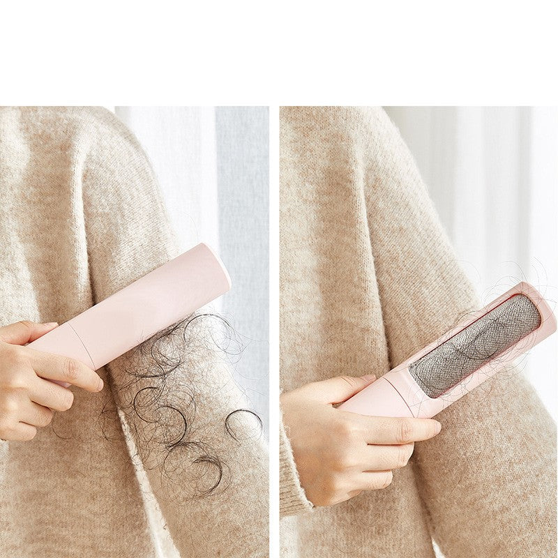 Maroon Asteria reusable pet hair remover brush and lint roller, portable pet supplies for cleaning pet hair from clothing and furniture.