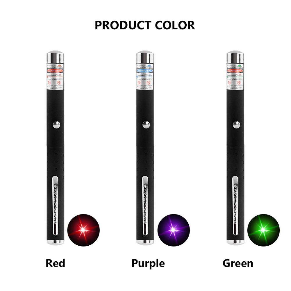 Puce Gaia 3-pack laser pointer pens with green, blue, and red visible beams, ideal as interactive cat toys.