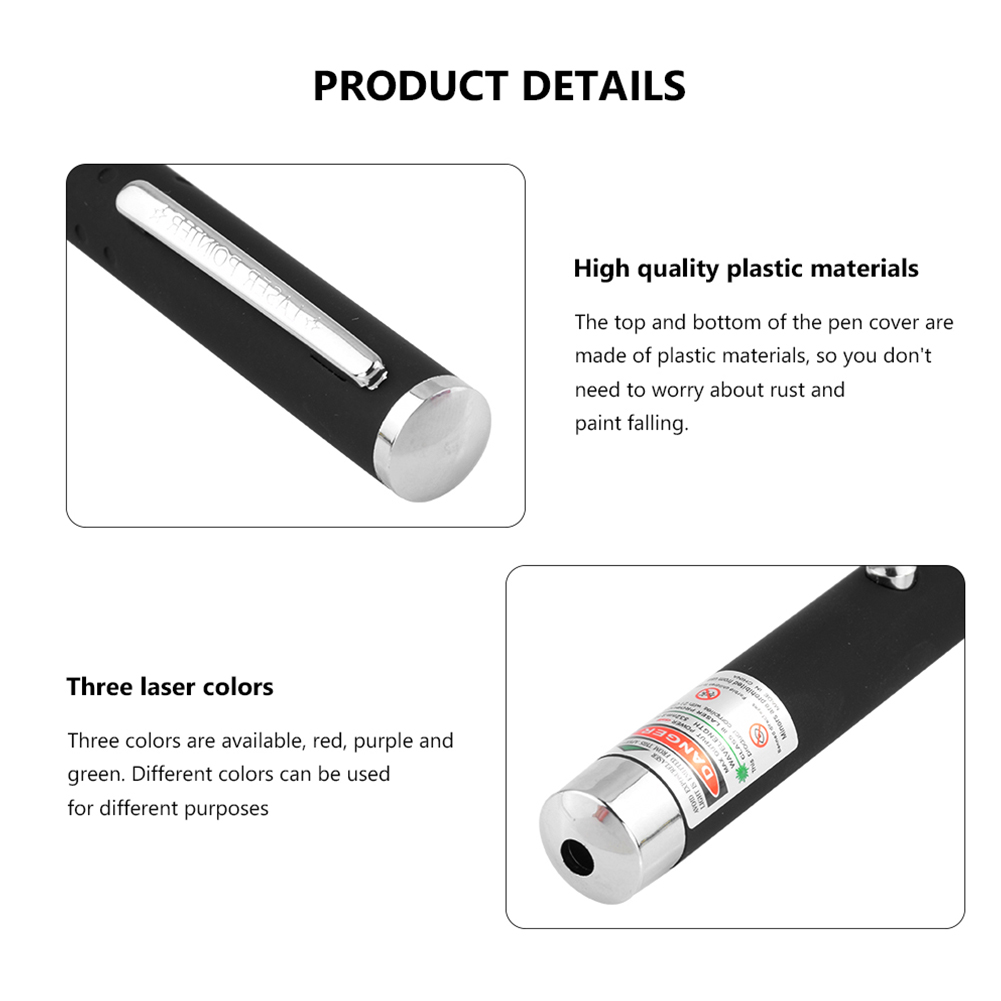 Puce Gaia 3-pack laser pointer pens in green, blue, and red with visible beams, ideal as cat toys for engaging pets.