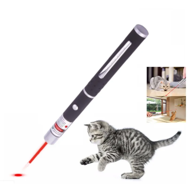 Puce Gaia 3-pack laser pointer pens with green, blue, and red beams, used as fun cat toys with visible laser light.