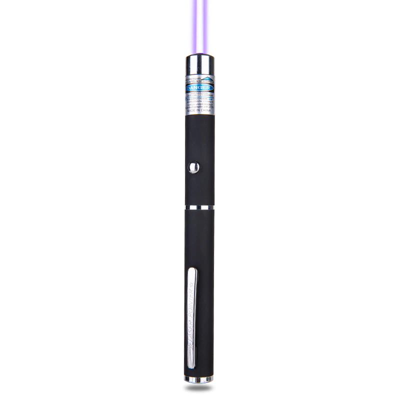 Puce Gaia laser pointer pens in green, blue, and red with visible beams, ideal as cat toys, featuring compact, handheld design.