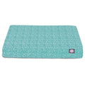 Rose Chloe Majestic Pet teal Navajo large orthopedic memory foam pet bed with rectangular shape and plush fabric for comfort.