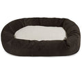 Rose Chloe MajesticPet 25-inch Villa Sherpa Donut Pet Bed in storm color, soft plush with raised edges for cozy comfort