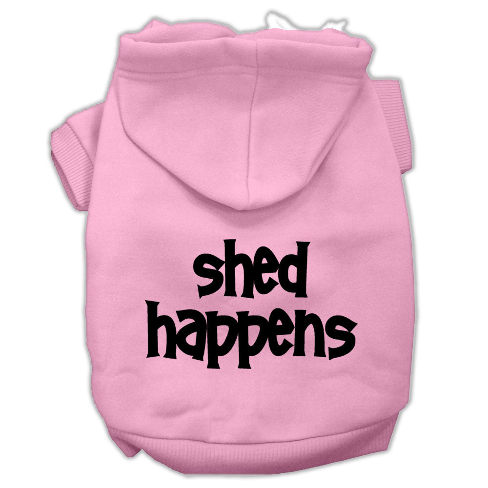 Rose Chloe "Shed Happens" funny dog hoodie shirt with screen print design, comfortable pet apparel for dogs.