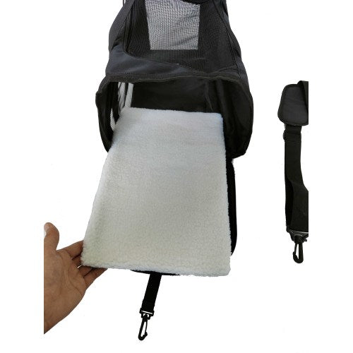 Teal Simba pet backpack carrier for cats and small dogs, breathable mesh sides and secure front zipper for comfortable travel.