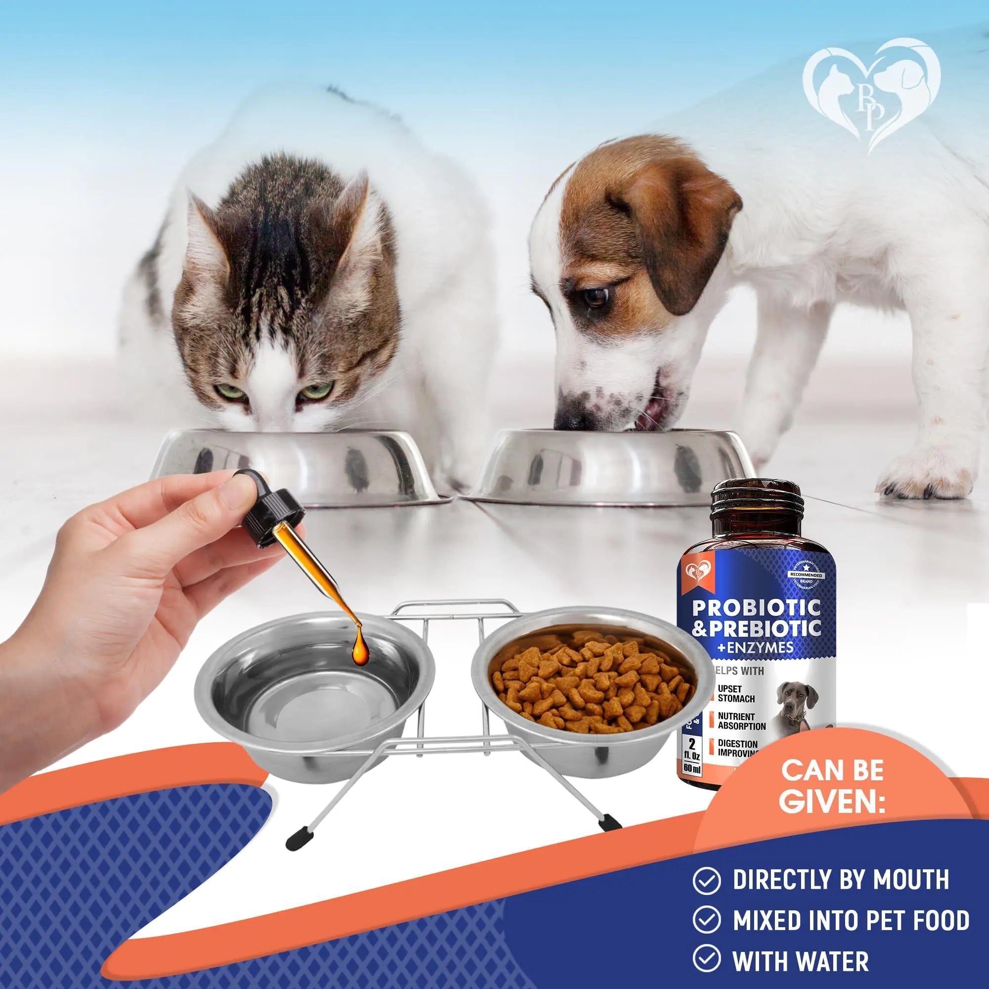 Probiotics Prebiotics for Pets with Enzymes - Digestive Gut Flora Health for Dogs and Cats