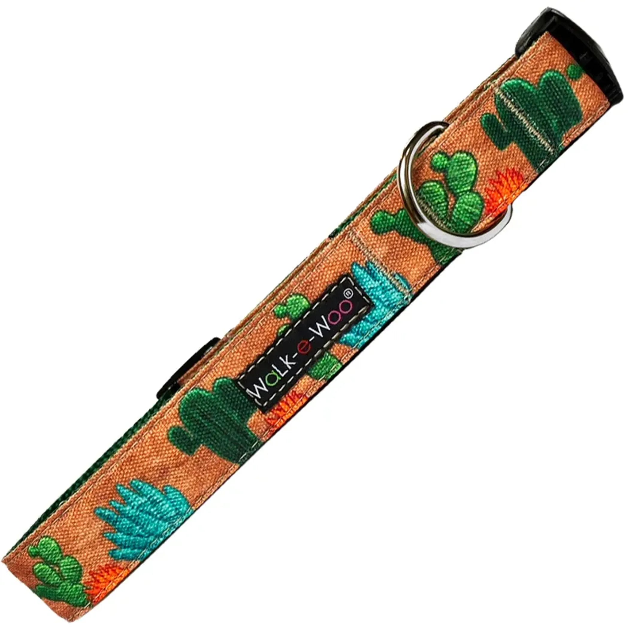 Walk-e-Woo Nature-Lover dog collar with hummingbird and flower design, XS size fits 8-12 inch neck, 5/8 inch width.