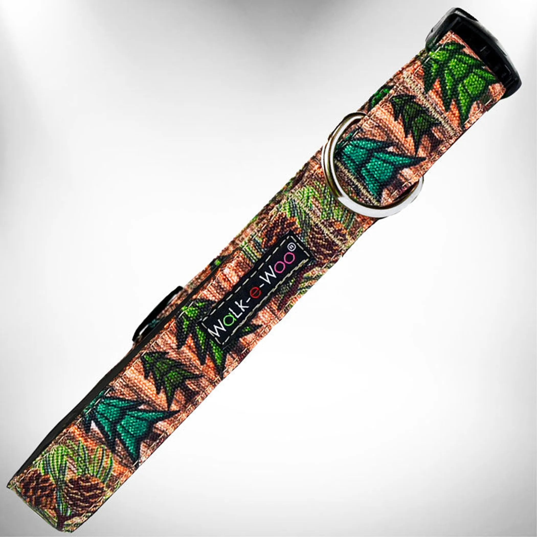 Walk-e-Woo Nature-Lover dog collar with hummingbird and flower design, XS size fits 8-12 inch neck, 5/8 inch width.