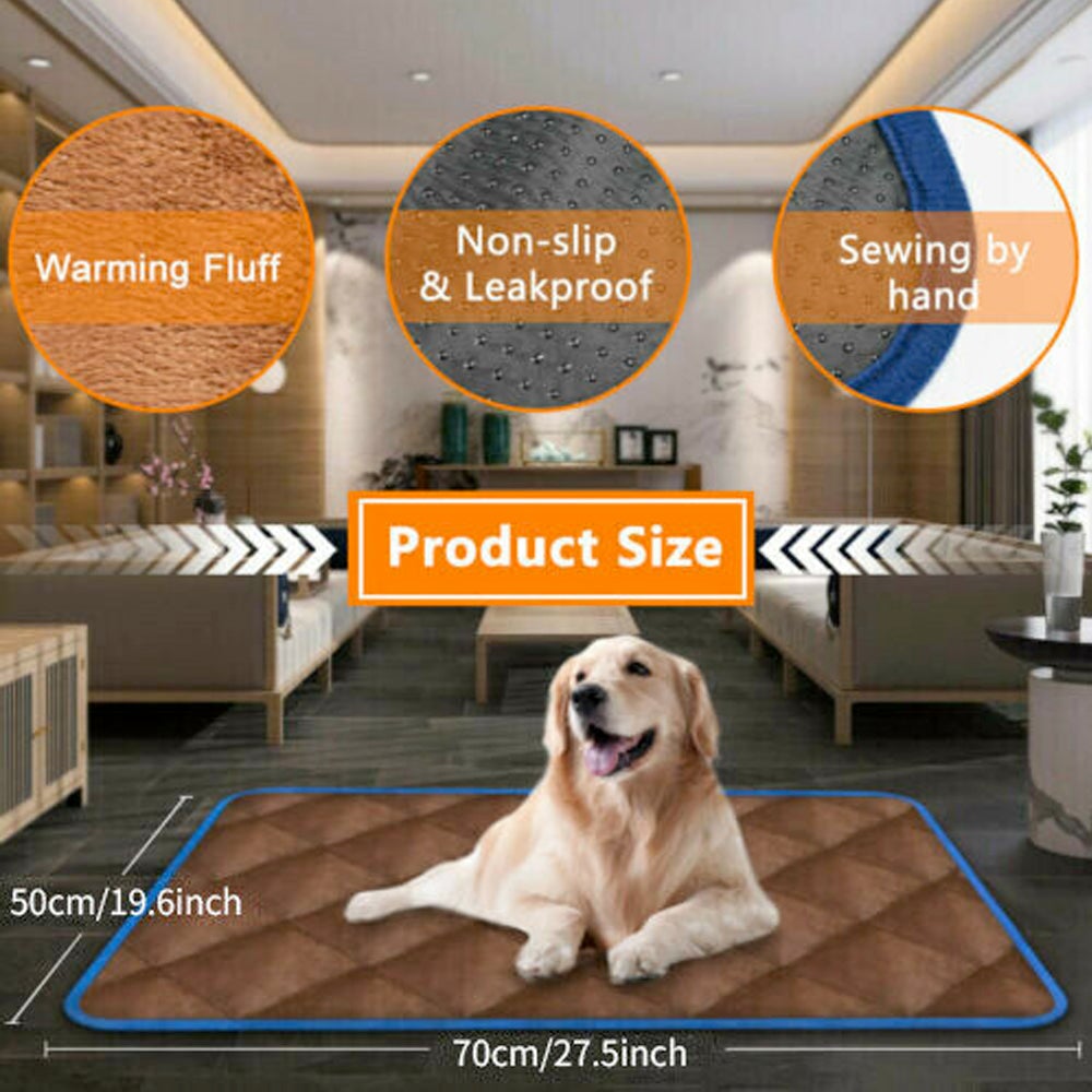 Yellow Pandora self-heating thermal mattress bed for dogs and cats, with soft, cozy fabric designed for pet comfort and warmth.