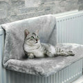 Yellow Pandora cozy portable cat hanging hammock bed with soft blankets for comfortable feline relaxation.