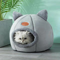 Yellow Pandora cozy 2-in-1 pet house bed with soft blankets, ideal for small pets, showcasing a comfortable, versatile pet sleeping space.