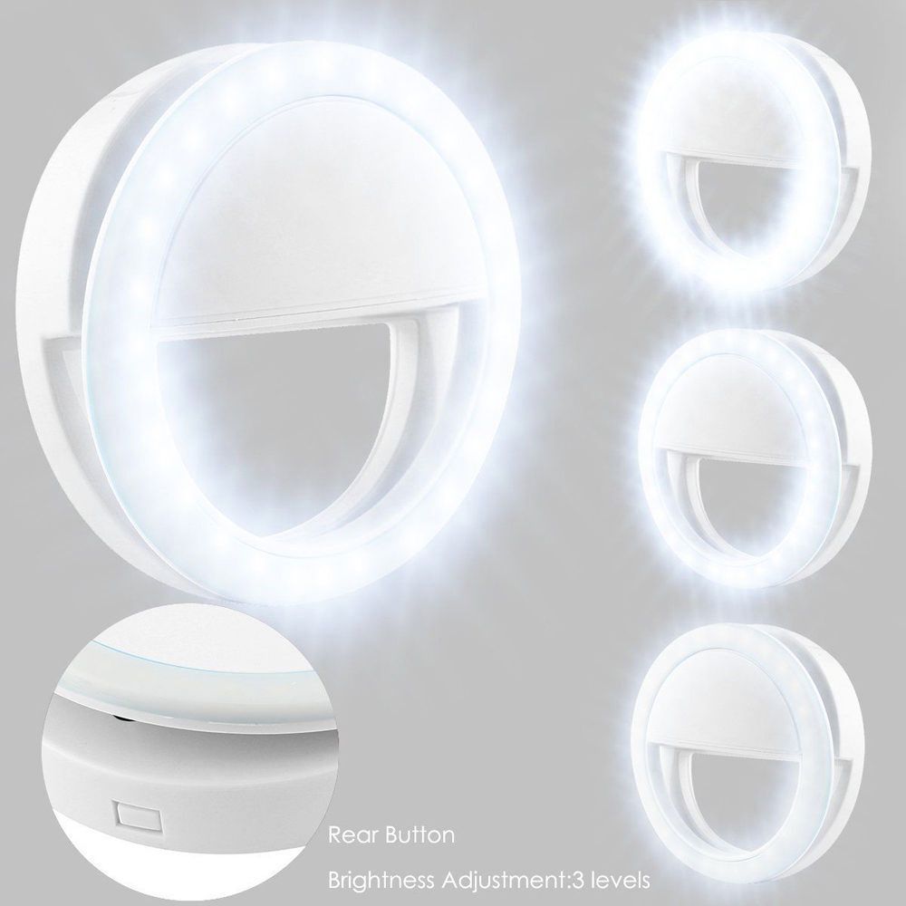 Yellow Pandora portable selfie ring clip-on for mobile phones, compact LED ring light for better selfies and photos.
