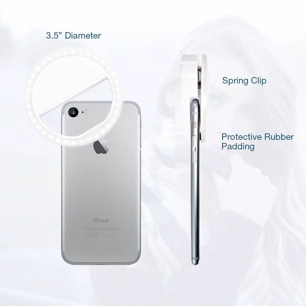 Yellow Pandora portable selfie ring clip-on for mobile phones, compact electronic accessory for improved lighting and selfies.