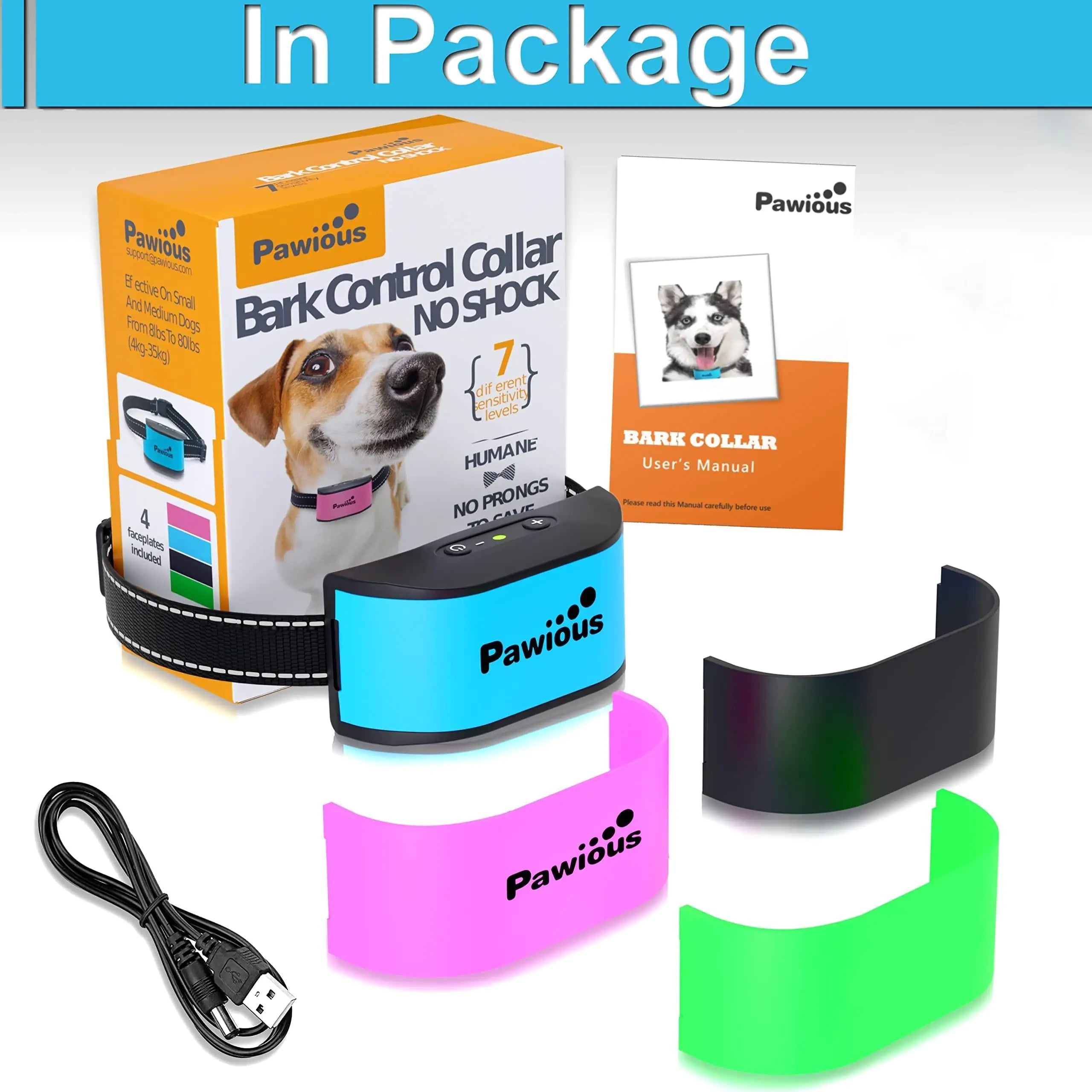 Humane Small Dog Bark Collar - Rechargeable, Rainproof Anti Barking Solution